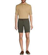 Roundtree & Yorke The Cloud Collection 8#double; Flat-Front Tech Pocket Washed Chino Shorts