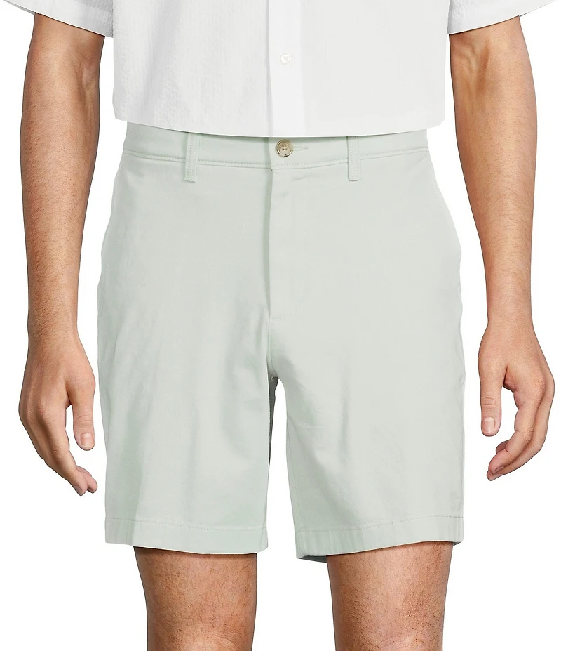 Roundtree & Yorke The Cloud Collection 8#double; Flat-Front Tech Pocket Washed Chino Shorts