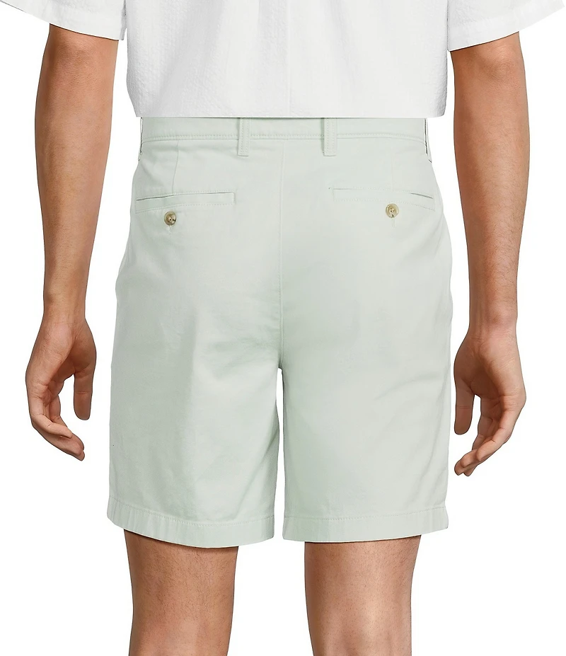 Roundtree & Yorke The Cloud Collection 8#double; Flat-Front Tech Pocket Washed Chino Shorts