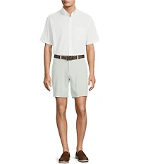 Roundtree & Yorke The Cloud Collection 8#double; Flat-Front Tech Pocket Washed Chino Shorts