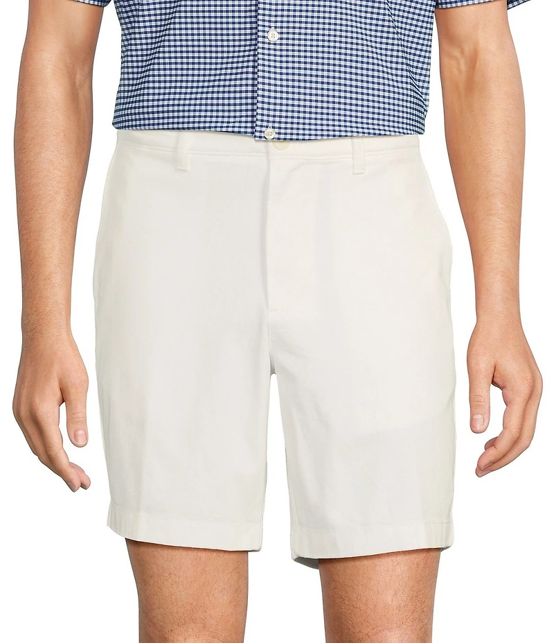 Roundtree & Yorke The Cloud Collection 8#double; Flat-Front Tech Pocket Washed Chino Shorts