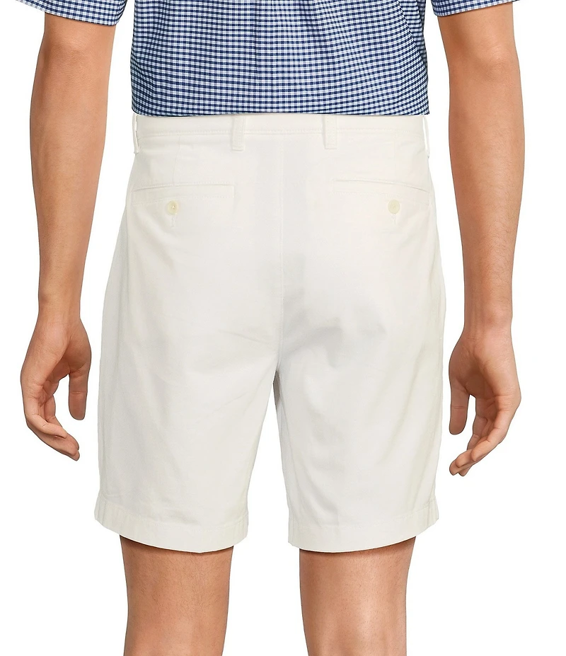 Roundtree & Yorke The Cloud Collection 8#double; Flat-Front Tech Pocket Washed Chino Shorts