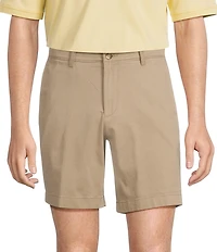 Roundtree & Yorke The Cloud Collection 8#double; Flat-Front Tech Pocket Washed Chino Shorts