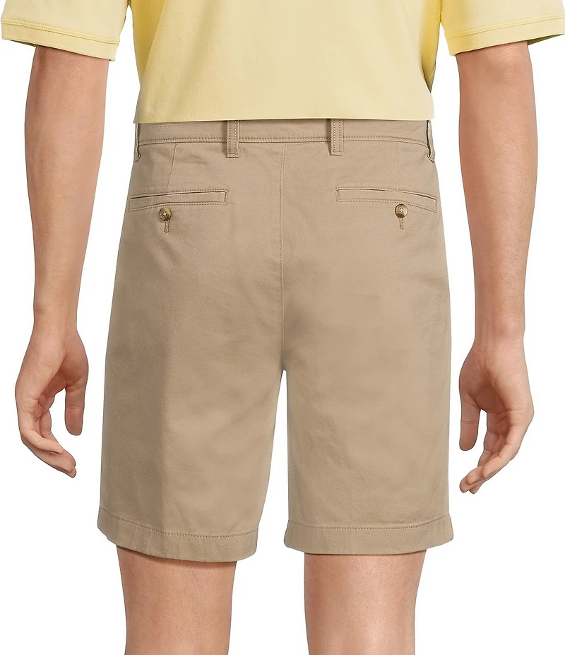 Roundtree & Yorke The Cloud Collection 8#double; Flat-Front Tech Pocket Washed Chino Shorts