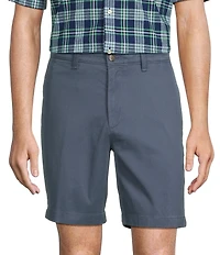 Roundtree & Yorke The Cloud Collection 8#double; Flat-Front Tech Pocket Washed Chino Shorts