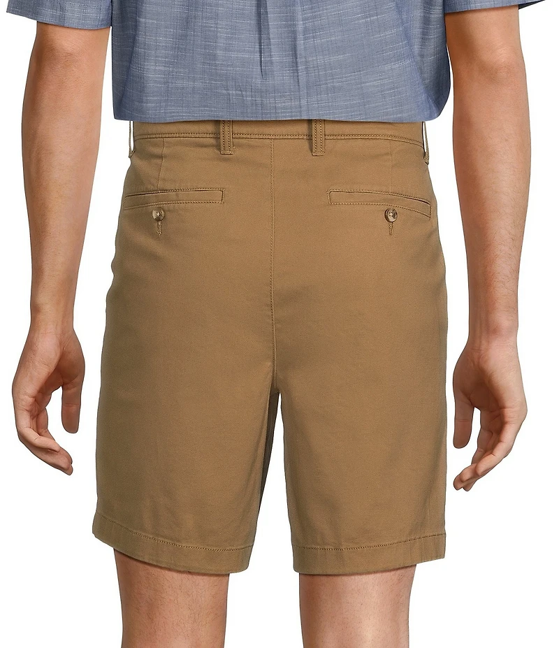 Roundtree & Yorke The Cloud Collection 8#double; Flat-Front Tech Pocket Washed Chino Shorts