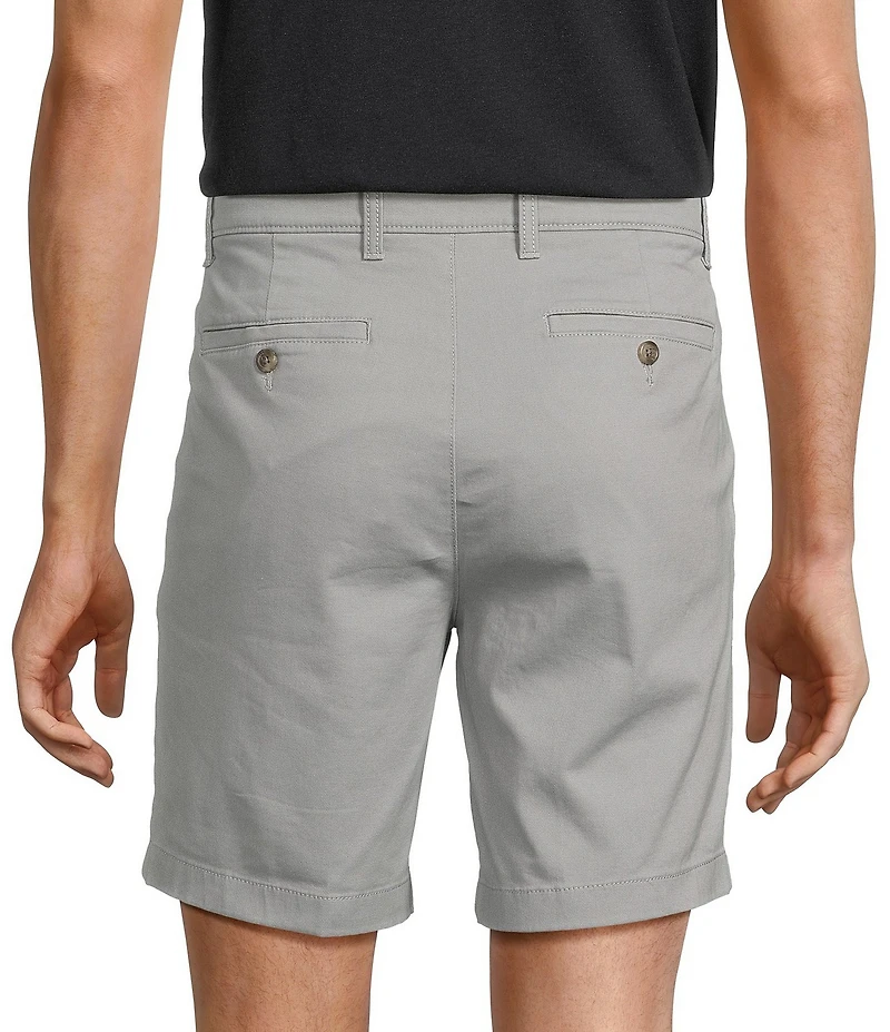 Roundtree & Yorke The Cloud Collection 8#double; Flat-Front Tech Pocket Washed Chino Shorts