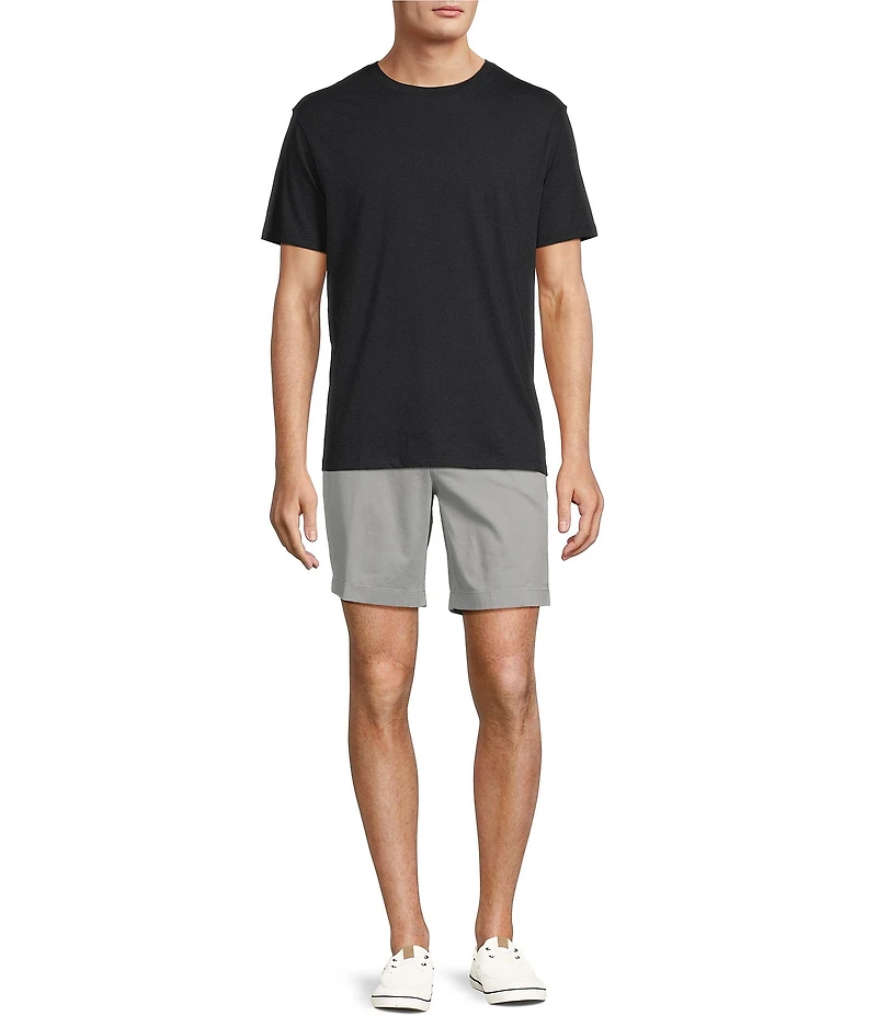 Roundtree & Yorke The Cloud Collection 8#double; Flat-Front Tech Pocket Washed Chino Shorts