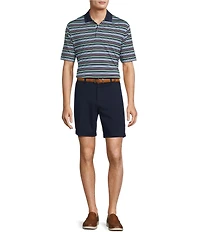 Roundtree & Yorke The Cloud Collection 8#double; Flat-Front Tech Pocket Washed Chino Shorts