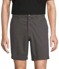 Roundtree & Yorke The Cloud Collection 8#double; Flat-Front Tech Pocket Washed Chino Shorts