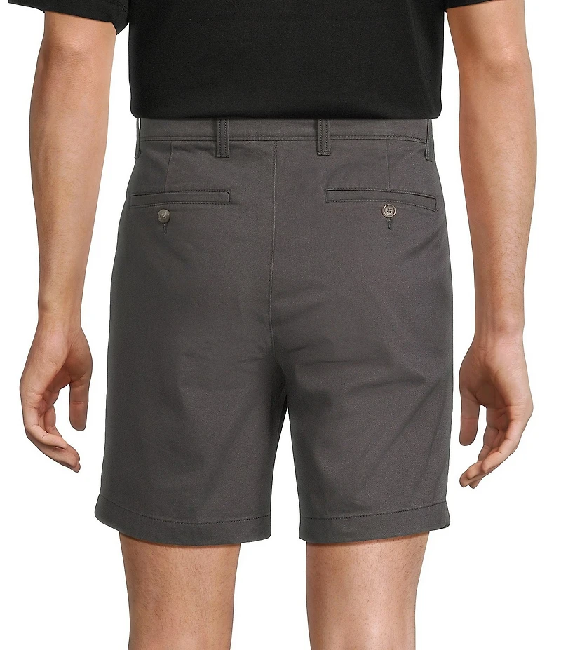 Roundtree & Yorke The Cloud Collection 8#double; Flat-Front Tech Pocket Washed Chino Shorts