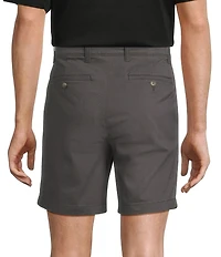 Roundtree & Yorke The Cloud Collection 8#double; Flat-Front Tech Pocket Washed Chino Shorts