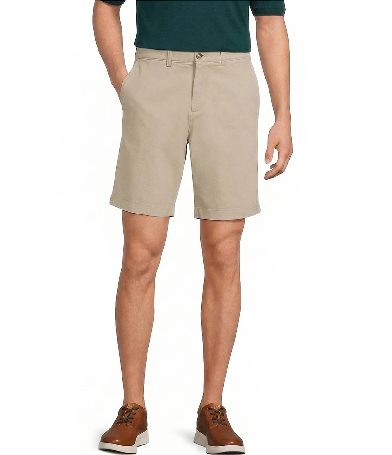 Roundtree & Yorke The Cloud Collection 8#double; Flat Front Washed Chino Shorts