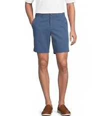 Roundtree & Yorke The Cloud Collection 8#double; Flat Front Washed Chino Shorts