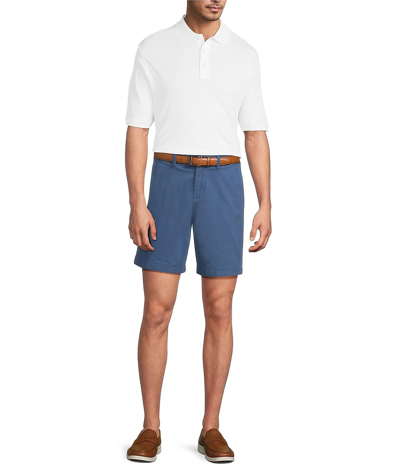 Roundtree & Yorke The Cloud Collection 8#double; Flat Front Washed Chino Shorts