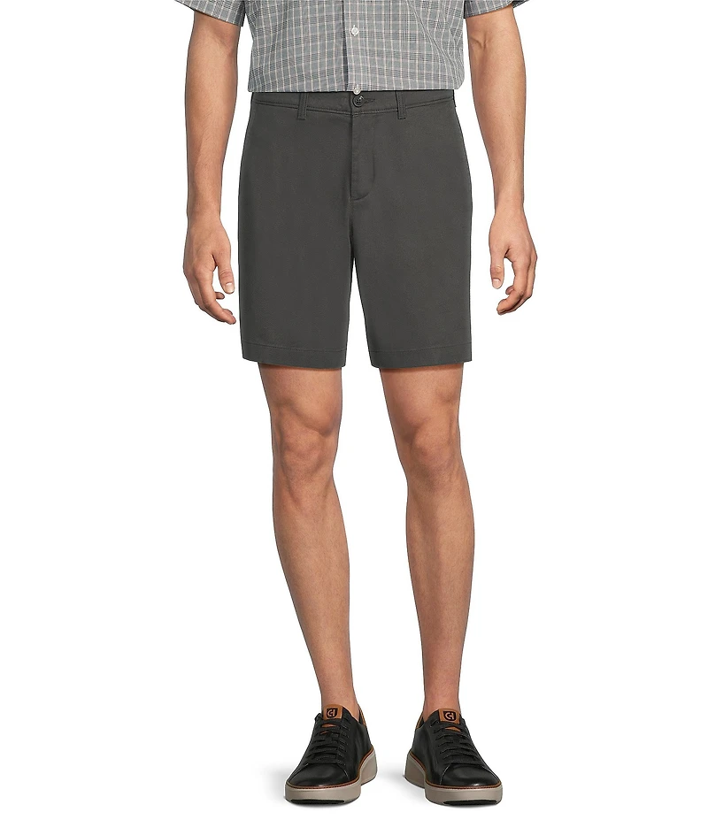 Roundtree & Yorke The Cloud Collection 8#double; Flat Front Washed Chino Shorts