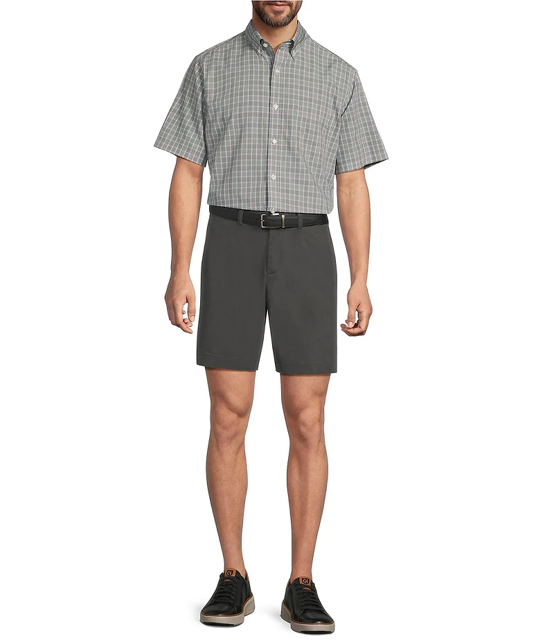 Roundtree & Yorke The Cloud Collection 8#double; Flat Front Washed Chino Shorts