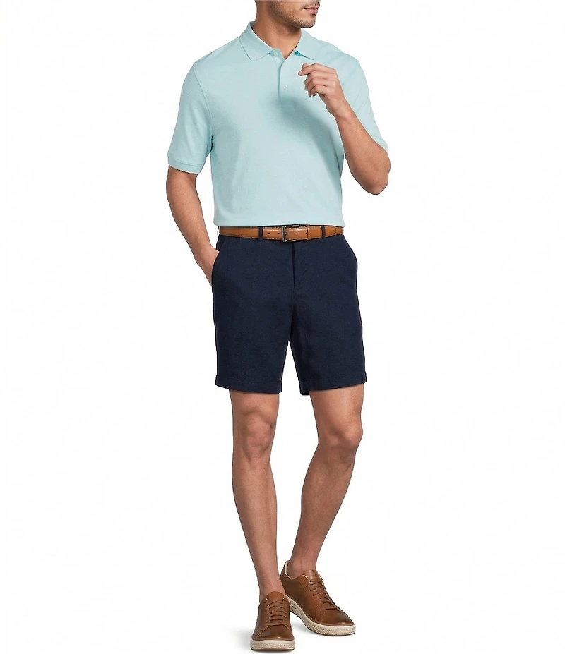 Roundtree & Yorke The Cloud Collection 8#double; Flat Front Washed Chino Shorts