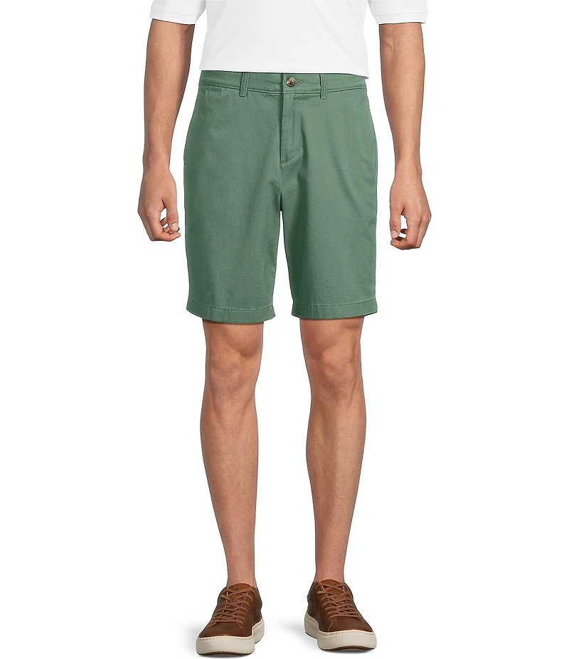 Roundtree & Yorke The Cloud Collection 9#double; Flat Front Washed Chino Shorts