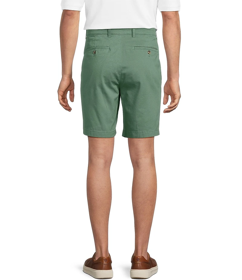 Roundtree & Yorke The Cloud Collection 9#double; Flat Front Washed Chino Shorts