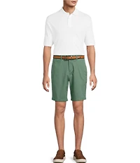 Roundtree & Yorke The Cloud Collection 9#double; Flat Front Washed Chino Shorts
