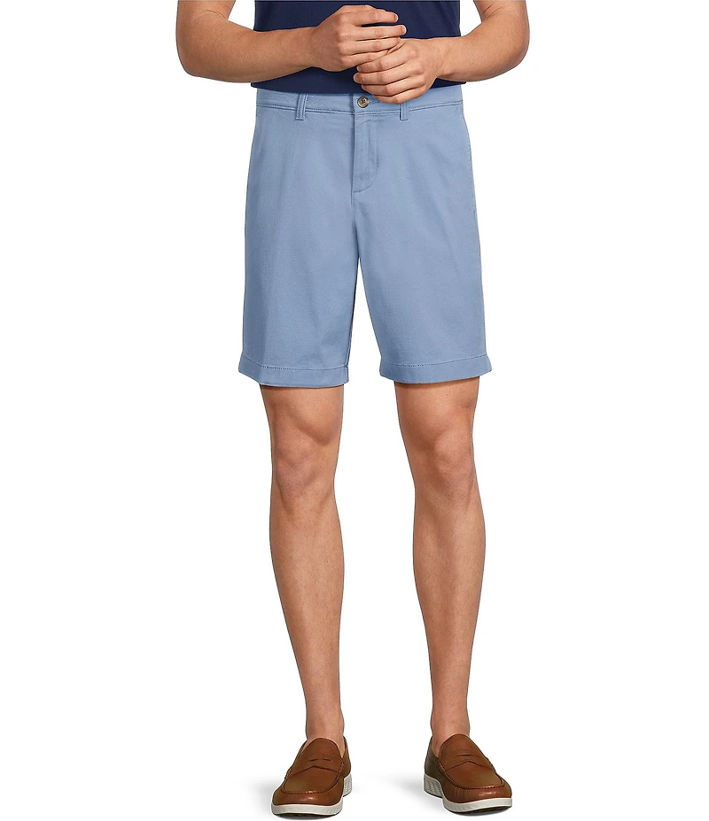 Roundtree & Yorke The Cloud Collection 9#double; Flat Front Washed Chino Shorts