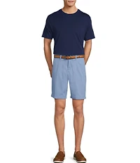 Roundtree & Yorke The Cloud Collection 9#double; Flat Front Washed Chino Shorts