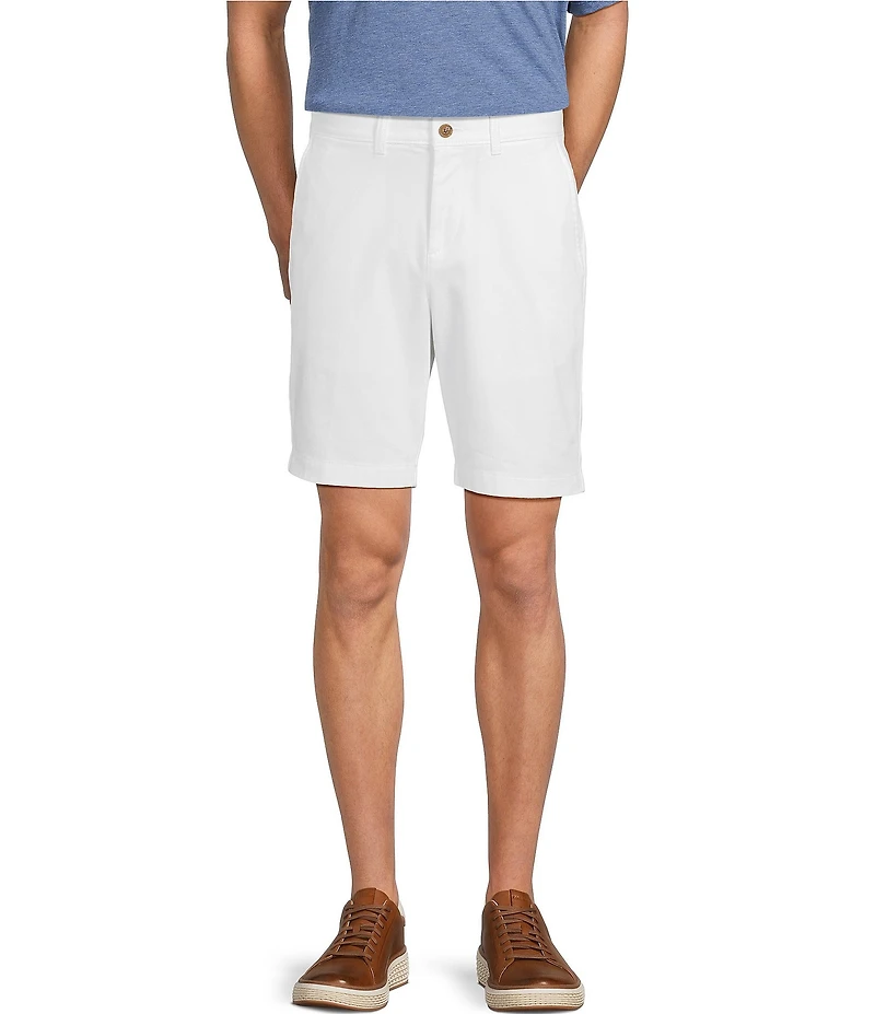 Roundtree & Yorke The Cloud Collection 9#double; Flat Front Washed Chino Shorts