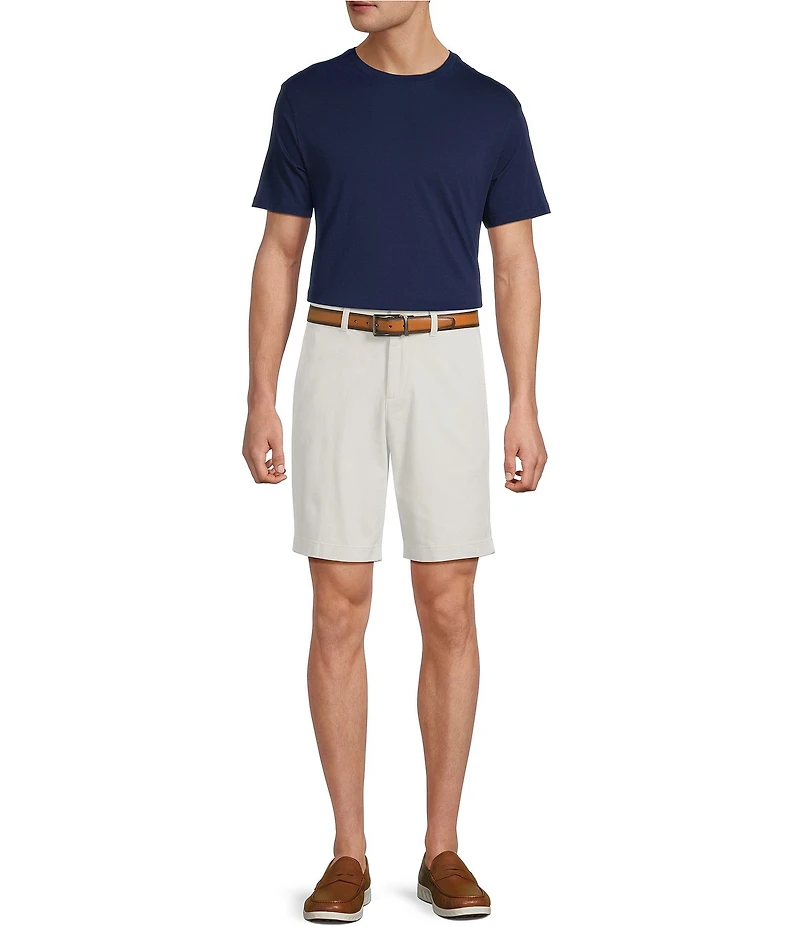 Roundtree & Yorke The Cloud Collection 9#double; Flat Front Washed Chino Shorts
