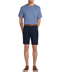 Roundtree & Yorke The Cloud Collection 9#double; Flat Front Washed Chino Shorts