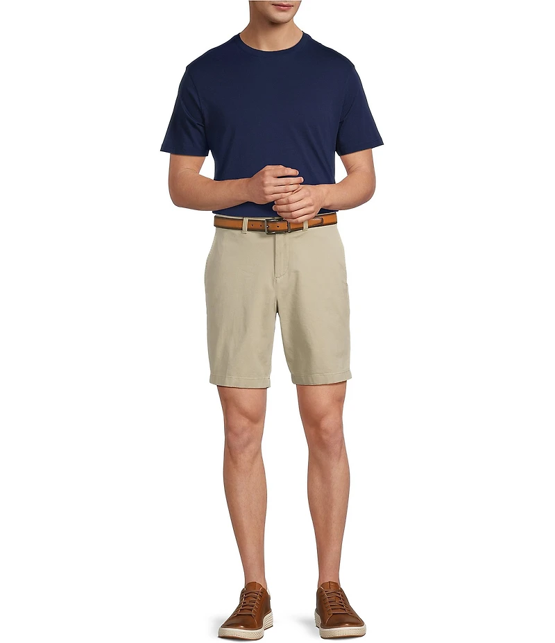 Roundtree & Yorke The Cloud Collection 9#double; Flat Front Washed Chino Shorts