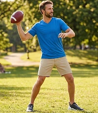 Roundtree & Yorke The Cloud Collection 6#double; Inseam Flat Front Washed Chino Shorts