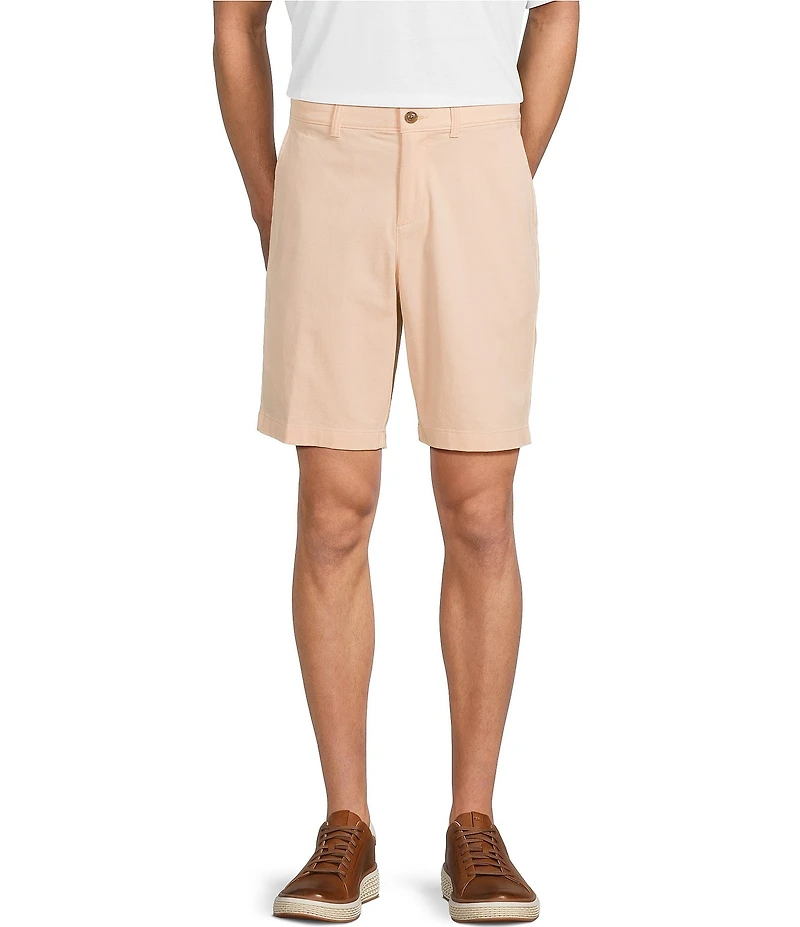 Roundtree & Yorke The Cloud Collection 9#double; Flat Front Washed Chino Shorts