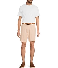 Roundtree & Yorke The Cloud Collection 9#double; Flat Front Washed Chino Shorts