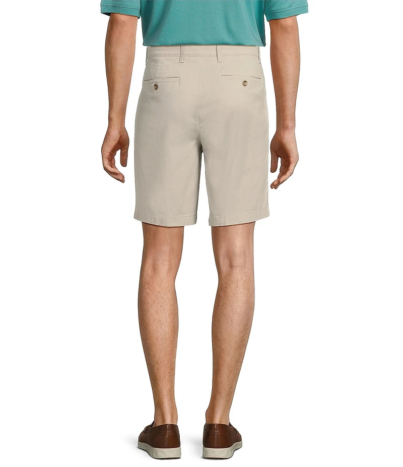 Roundtree & Yorke The Cloud Collection 9#double; Flat Front Washed Chino Shorts