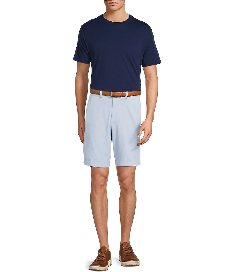 Roundtree & Yorke The Cloud Collection 9#double; Flat Front Washed Chino Shorts