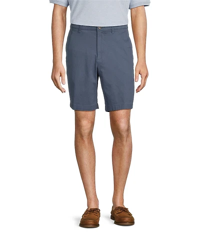 Roundtree & Yorke The Cloud Collection 9#double; Flat Front Washed Chino Shorts