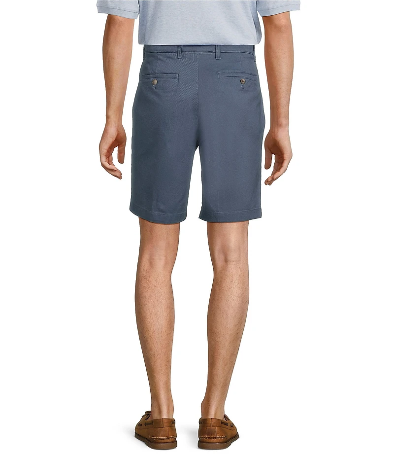 Roundtree & Yorke The Cloud Collection 9#double; Flat Front Washed Chino Shorts