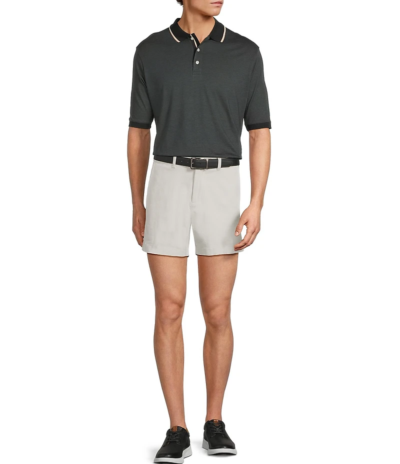 Roundtree & Yorke The Cloud Straight Fit Flat Front 5#double; Inseam Chino Shorts