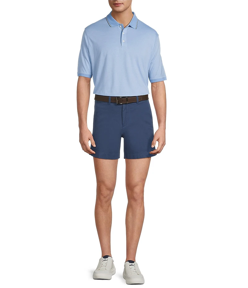 Roundtree & Yorke The Cloud Straight Fit Flat Front 5#double; Inseam Chino Shorts