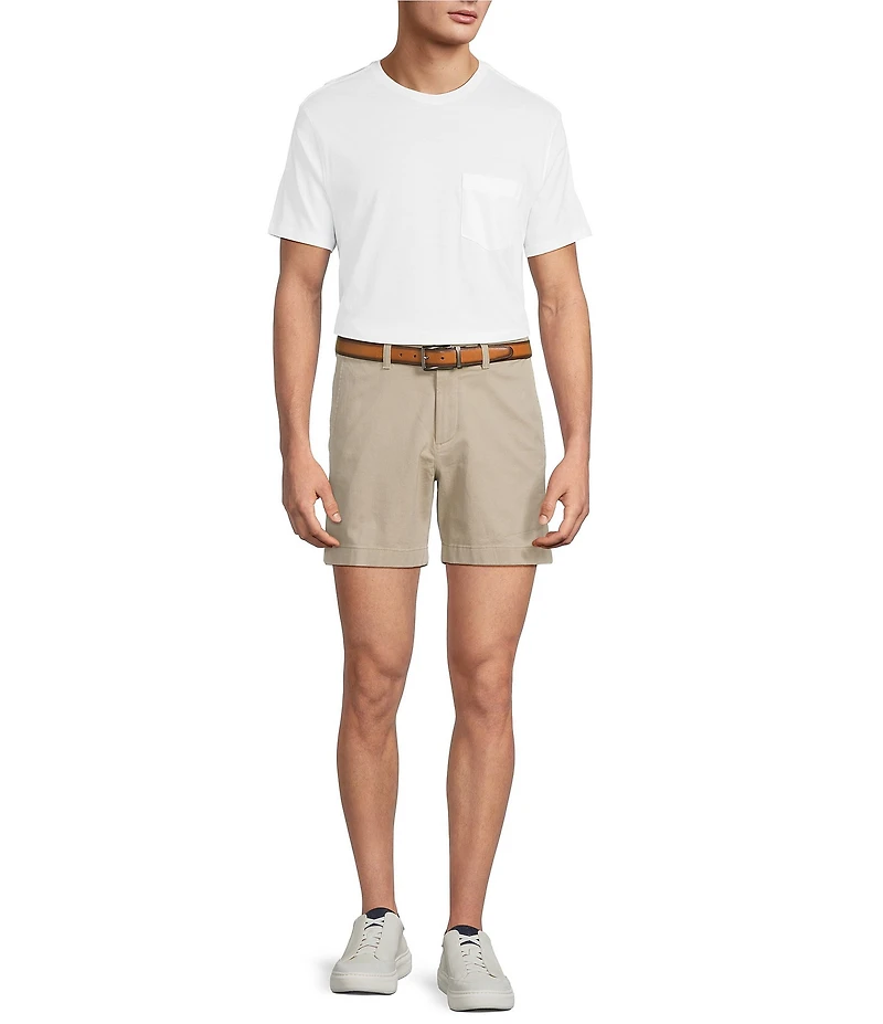 Roundtree & Yorke The Cloud Straight Fit Flat Front 5#double; Inseam Chino Shorts