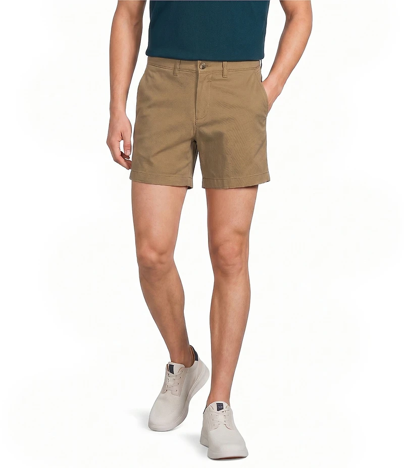 Roundtree & Yorke The Cloud Straight Fit Flat Front 5#double; Inseam Chino Shorts