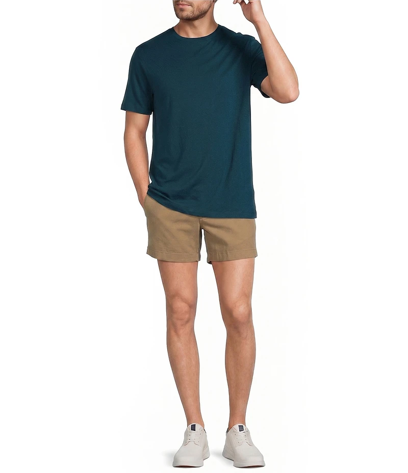 Roundtree & Yorke The Cloud Straight Fit Flat Front 5#double; Inseam Chino Shorts