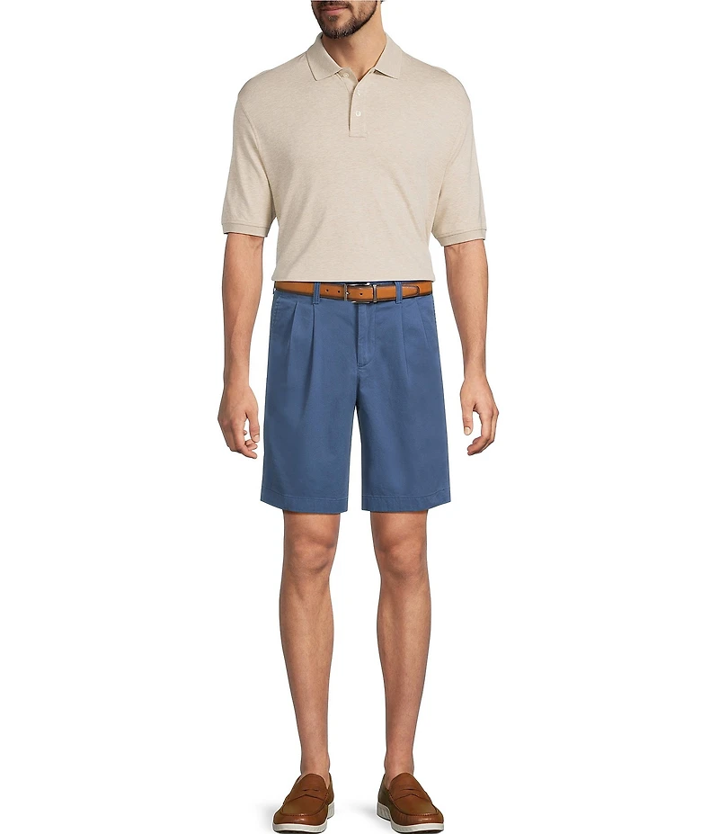 Roundtree & Yorke The Cloud Short Classic Fit 9#double; Pleated Washed Chino Shorts