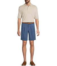 Roundtree & Yorke The Cloud Short Classic Fit 9#double; Pleated Washed Chino Shorts