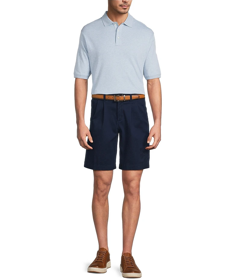 Roundtree & Yorke The Cloud Short Classic Fit 9#double; Pleated Washed Chino Shorts