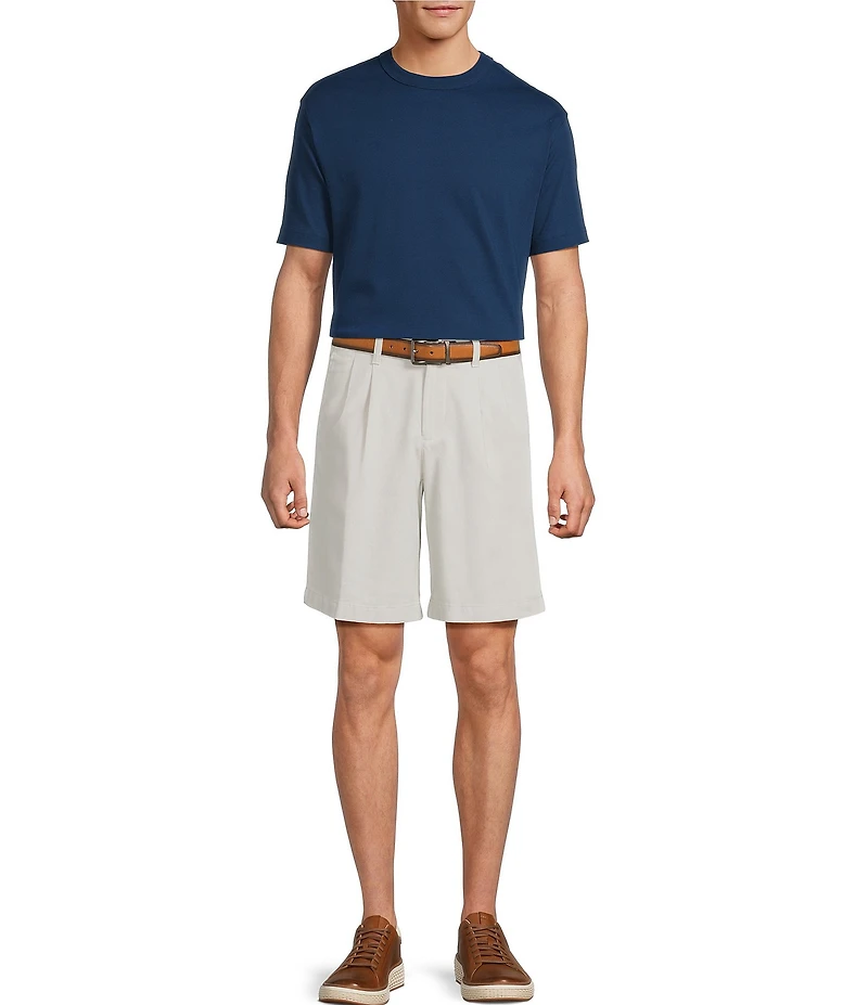 Roundtree & Yorke The Cloud Short Classic Fit 9#double; Pleated Washed Chino Shorts
