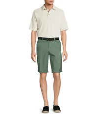 Roundtree & Yorke The Cloud Short Collection 11#double; Flat Front Washed Chino Shorts