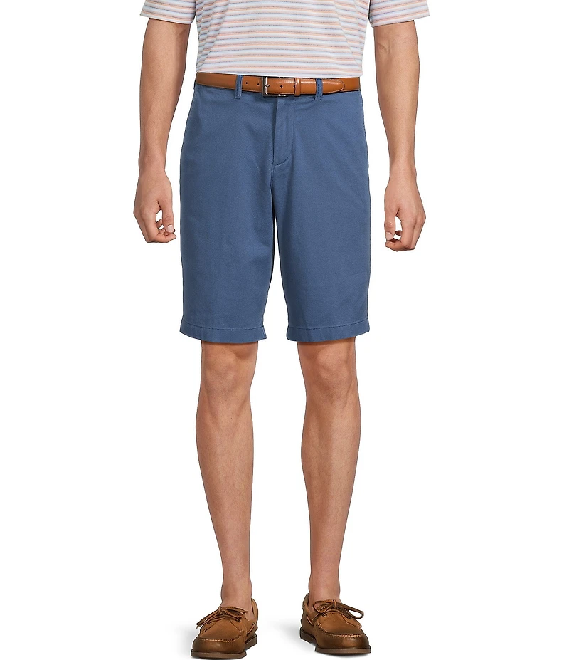 Roundtree & Yorke The Cloud Short Collection 11#double; Flat Front Washed Chino Shorts