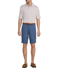 Roundtree & Yorke The Cloud Short Collection 11#double; Flat Front Washed Chino Shorts